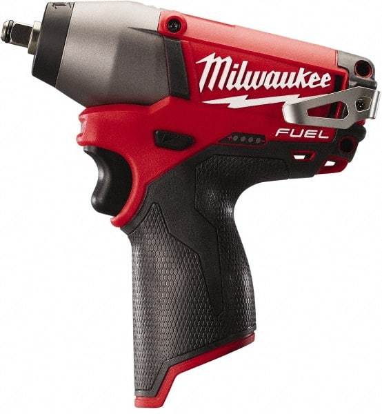 Milwaukee Tool - 3/8" Drive 12 Volt Pistol Grip Cordless Impact Wrench & Ratchet - 0 to 2,650 RPM, 0 to 3,500 BPM, 116.66 Ft/Lb Torque, Lithium-Ion Batteries Not Included - Caliber Tooling