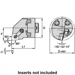 Kennametal - 50mm Body Diam, Manual Single Cutter Boring Head - 63mm Bore Diam - Exact Industrial Supply