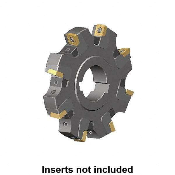 Kennametal - Arbor Hole Connection, 0.359" Cutting Width, 1.0185" Depth of Cut, 100mm Cutter Diam, 1.2598" Hole Diam, 6 Tooth Indexable Slotting Cutter - KSSM Toolholder, SP.T 10T3.. Insert, Right Hand Cutting Direction - Caliber Tooling