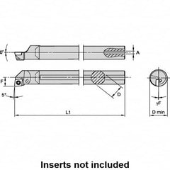 Kennametal - 20mm Min Bore Diam, 202.55mm OAL, 16mm Shank Diam, L-SCLP Indexable Boring Bar - 28.57mm Max Bore Depth, CP.. 09T308 Insert, Screw Holding Method - Caliber Tooling