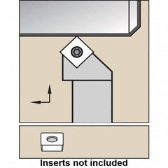Kennametal - SSSC, Left Hand Cut, 45° Lead Angle, 25mm Shank Height x 25mm Shank Width, Neutral Rake Indexable Turning Toolholder - 150mm OAL, SC..120408 Insert Compatibility, Series SSSC - Caliber Tooling