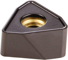 Kennametal - WOEJ090512 Grade KCK15 Carbide Milling Insert - TiN/MT/TiCN/Al2O3 Finish, 0.215" Thick, 0.351" Inscribed Circle, 1.22mm Corner Radius - Caliber Tooling