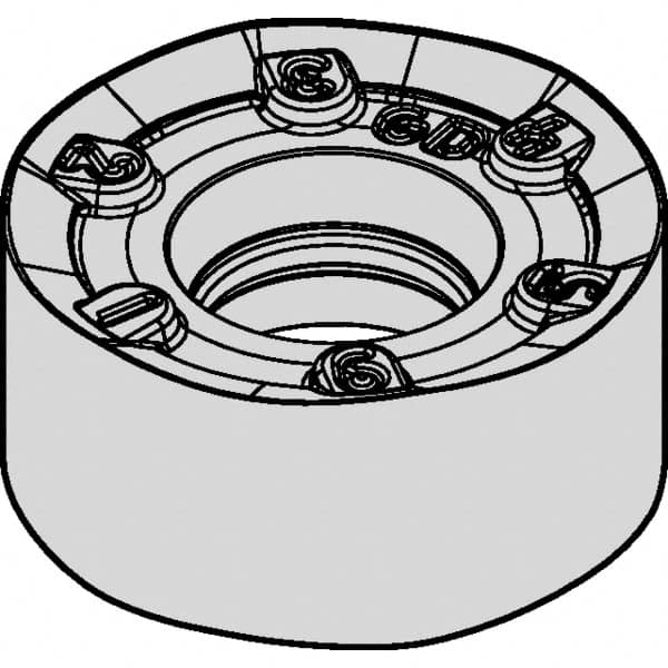 Kennametal - RNPJ1204M0 GD Grade KCPK30 Carbide Milling Insert - TiN/TiCN/Al2O3 Finish, 0.187" Thick, 12mm Inscribed Circle - Caliber Tooling