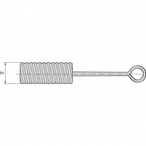 Kennametal - 1/2" Diam Nylon Spiral Brush - Single Spiral, 1/2" Filament Diam - Caliber Tooling