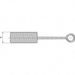 Kennametal - 1/4" Diam Nylon Spiral Brush - Single Spiral, 1/4" Filament Diam - Caliber Tooling