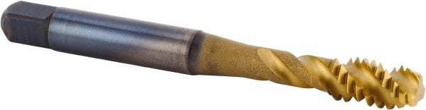 Kennametal - M8x1.25 Metric 3 Flute 6HX Modified Bottoming Spiral Flute Tap - Powdered Metal, TiCN/TiN Finish, 68.58mm OAL, Right Hand Flute, Right Hand Thread, Series T630 - Caliber Tooling