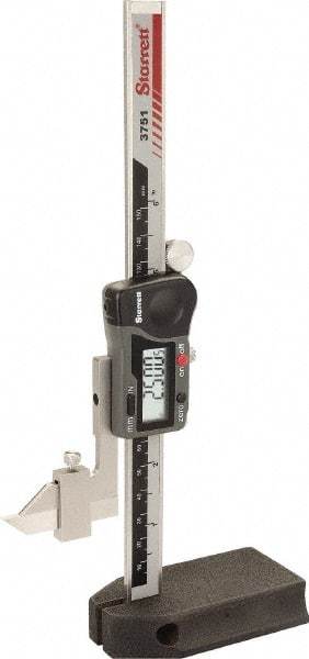 Starrett - Electronic Height Gage - 0.0005" Resolution, Accurate to 0.001", LCD Display - Caliber Tooling