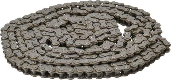 Browning - 3/8" Pitch, ANSI 35, Single Strand Roller Chain - Chain No. 35, 10 Ft. Long, 1/5" Roller Diam, 3/16" Roller Width - Caliber Tooling