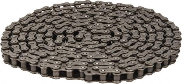 Browning - 1/2" Pitch, ANSI 41, Single Strand Roller Chain - Chain No. 41, 10 Ft. Long, 0.306" Roller Diam, 1/4" Roller Width - Caliber Tooling