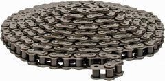 Browning - 1/2" Pitch, ANSI 40, Single Strand Roller Chain - Chain No. 40, 10 Ft. Long, 5/16" Roller Diam, 5/16" Roller Width - Caliber Tooling