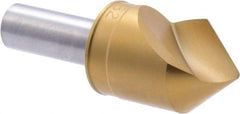 M.A. Ford - 1" Head Diam, 1/2" Shank Diam, 1 Flute 82° High Speed Steel Countersink - TiN Finish, 2-3/4" OAL - Caliber Tooling