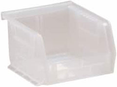 Quantum Storage - 8 Lb. Load Capacity, 5" Deep, Clear Polypropylene Hopper Stacking Bin - 3" High x 4-1/8" Wide x 5" Long - Caliber Tooling