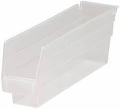 Quantum Storage - 30 Lb. Load Capacity, 11-5/8" Deep, Clear Polypropylene Hopper Shelf Bin - 4" High x 2-3/4" Wide x 11-5/8" Long - Caliber Tooling