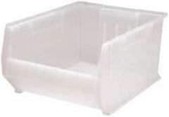 Quantum Storage - 125 Lb. Load Capacity, 23-7/8" Deep, Clear Polypropylene Hopper Stacking Bin - 12" High x 18-1/4" Wide x 23-7/8" Long - Caliber Tooling