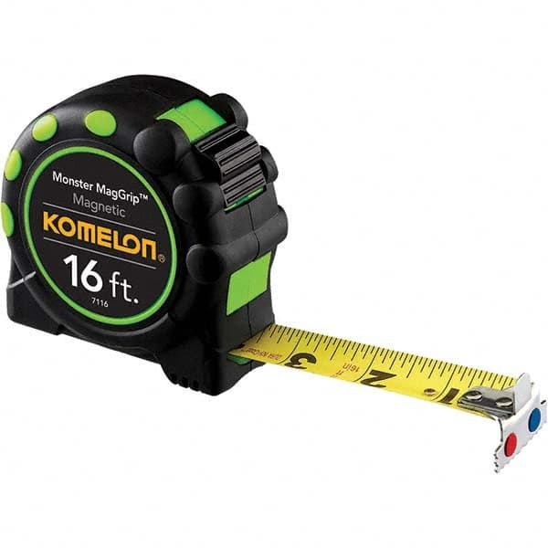 Komelon - 16' x 1" Yellow Blade Tape Measure - Caliber Tooling