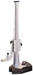 Starrett - 0 to 24 Inch Measurement, 0.001 Inch Graduation, Vernier Height Gage - Satin Chrome Finish, 7-1/2 Inch Long x 4-1/2 Inch Wide - Caliber Tooling