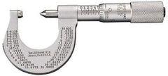 Starrett - 0 to 25mm Range, Mechanical Screw Thread Micrometer - Plain Thimble, 0.01mm Graduation, 0.0002" Accuracy - Caliber Tooling