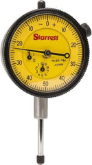 Starrett - 25mm Range, 0-50-0 Dial Reading, 0.01mm Graduation Dial Drop Indicator - 2-1/4" Dial, 1mm Range per Revolution - Caliber Tooling