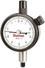 Starrett - 0.025" Range, 0-5-0 Dial Reading, 0.0001" Graduation Dial Drop Indicator - 1-11/16" Dial, 0.01" Range per Revolution - Caliber Tooling