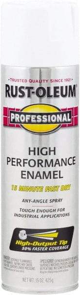 Rust-Oleum - White, Gloss, Rust Proof Enamel Spray Paint - 14 Sq Ft per Can, 15 oz Container, Use on Multipurpose - Caliber Tooling