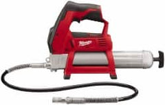 Milwaukee Tool - 8,000 Max psi, Flexible Battery-Operated Grease Gun - 14 oz (Cartridge) & 16 oz (Bulk) Capacity, 1/8 Thread Outlet, 3-Way, Bulk, Cartridge & Suction Fill, Includes Grease Coupler - Caliber Tooling