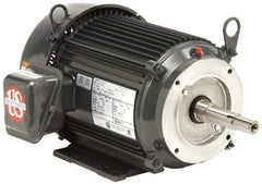 US Motors - 3/4 hp, TEFC Enclosure, No Thermal Protection, 3,500 RPM, 208-230/460 Volt, 60 Hz, Three Phase Standard Efficient Motor - Size 56J Frame, Rigid Mount, 1 Speed, Ball Bearings, 2.7-2.5/1.3 Full Load Amps, F Class Insulation, Reversible - Caliber Tooling