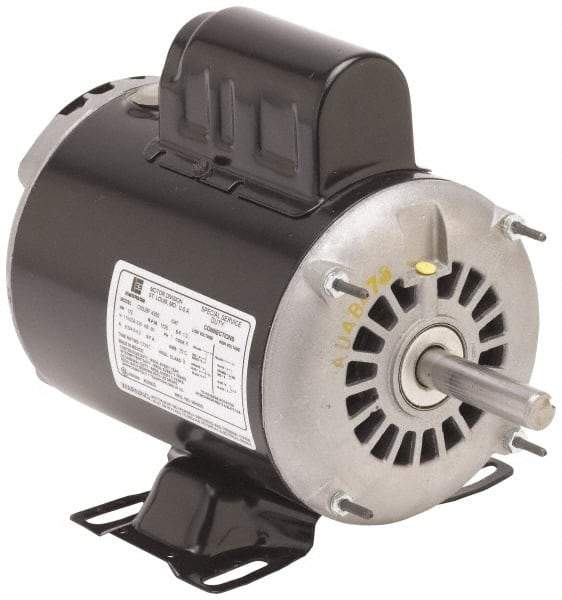 US Motors - 5 hp, ODP Enclosure, No Thermal Protection, 1,740 RPM, 230 Volt, 60 Hz, Single Phase Permanent Split Capacitor (PSC) Motor - Size 213T Frame, Rigid Mount, 1 Speed, Ball Bearings, 22 Full Load Amps, F Class Insulation - Caliber Tooling