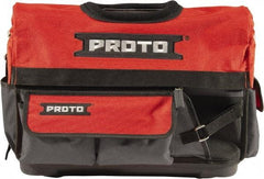 Proto - 10 Pocket Gray & Red Polyester Tool Bag - 20" Wide x 11" Deep x 15" High - Caliber Tooling