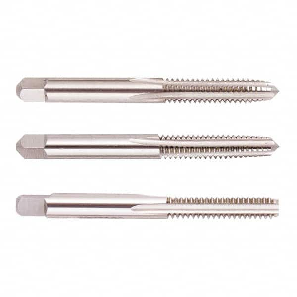 Regal Cutting Tools - #1-64 UNC, 2 Flute, Bottoming, Plug & Taper, Uncoated, Uncoated Finish, High Speed Steel Tap Set - 1-11/16" OAL, 3/8" Thread Length, 2B Class of Fit - Caliber Tooling