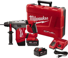 Milwaukee Tool - 18 Volt 1-1/8" SDS Plus Chuck Cordless Rotary Hammer - 0 to 5,000 BPM, 0 to 1,300 RPM, Reversible - Caliber Tooling