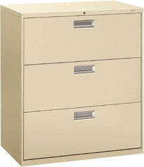 Hon - 36" Wide x 40.88" High x 19-1/4" Deep, 3 Drawer Lateral File - Steel, Putty - Caliber Tooling