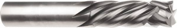 SGS - 6mm Cutting Diam x 25mm Length of Cut, 4 Flute, Compression Spiral Router Bit - Uncoated, Right Hand Cut, Solid Carbide, 63mm OAL x 6mm Shank Diam, Square End - Caliber Tooling