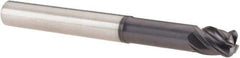 SGS - 8mm, 4 Flute, Single End, Solid Carbide, 2mm Corner Radius End Mill - 75mm OAL, Right Hand Flute, 10mm LOC, Right Hand Cut, 32mm Extended Reach - Caliber Tooling