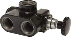 Parker - 30 GPM 3/4 Inlet Cast Iron Hydraulic Control Valve - 1-1/16 - 12 Thread, 3,000 psi, 4" Wide x 6.62" Long - Caliber Tooling