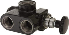 Parker - 30 GPM 3/4 Inlet Cast Iron Hydraulic Control Valve - 1-1/16 - 12 Thread, 3,000 psi, 4" Wide x 6.62" Long - Caliber Tooling