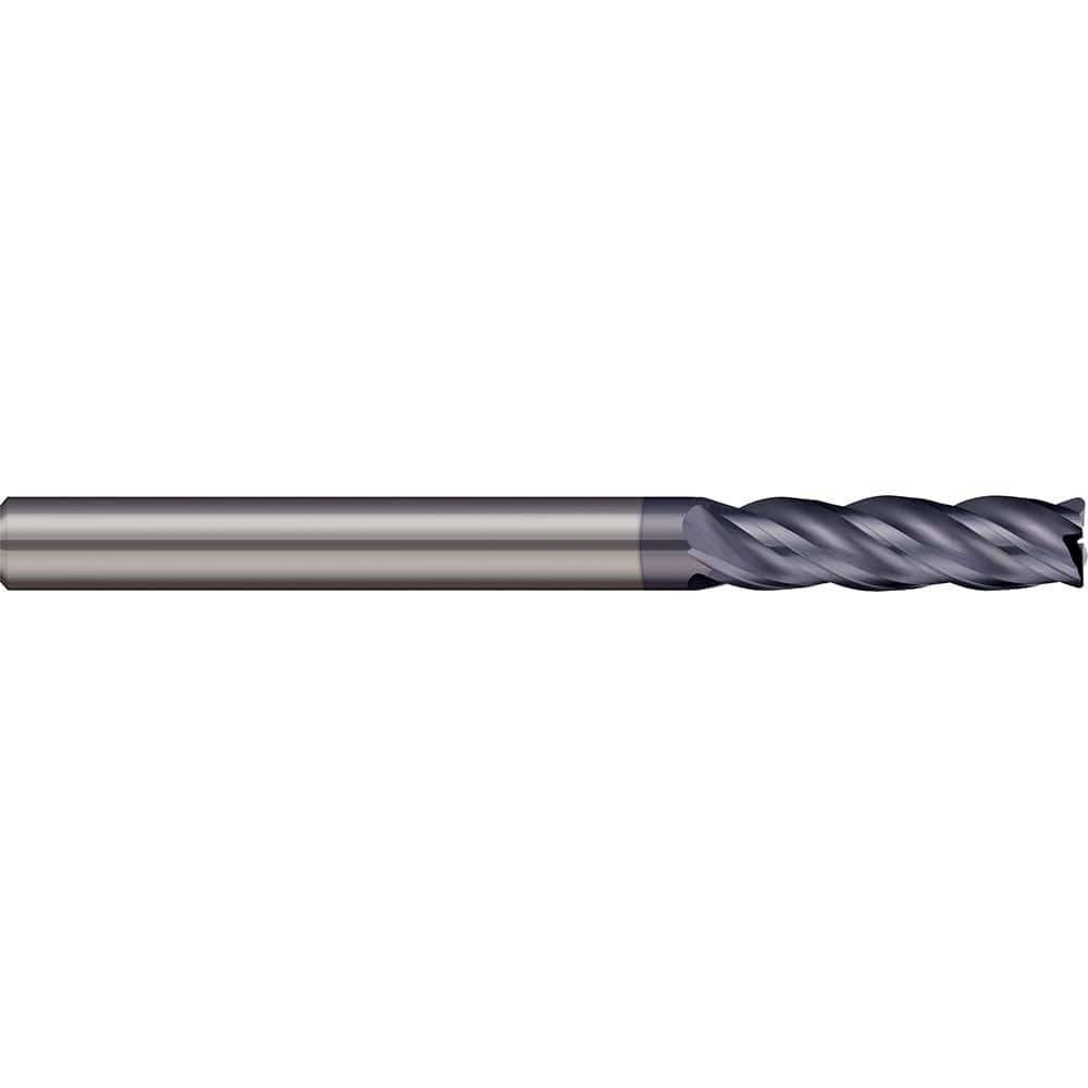 Corner Radius End Mill: 3/16″ Dia, 3/4″ LOC, 0.01″ Radius, 4 Flutes, Solid Carbide 2-1/2″ OAL, 3/16″ Shank Dia, 38 ° Helix, AlTiN Coated, Corner Radius End, Centercutting