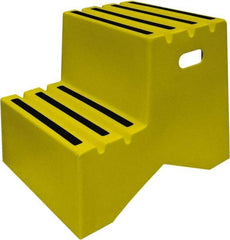 Diversified Plastics - 19-1/2" High x 18-1/8" Wide x 24-1/2" Deep, Yellow Step Stool - 500 Lb Capacity - Caliber Tooling