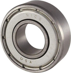 Nice - 3/4" Bore Diam, 2" OD, Double Shield Precision Ground Radial Ball Bearing - 9/16" Wide, 1 Row, Round Bore, 1,350 Lb Static Capacity, 2,967 Lb Dynamic Capacity - Caliber Tooling