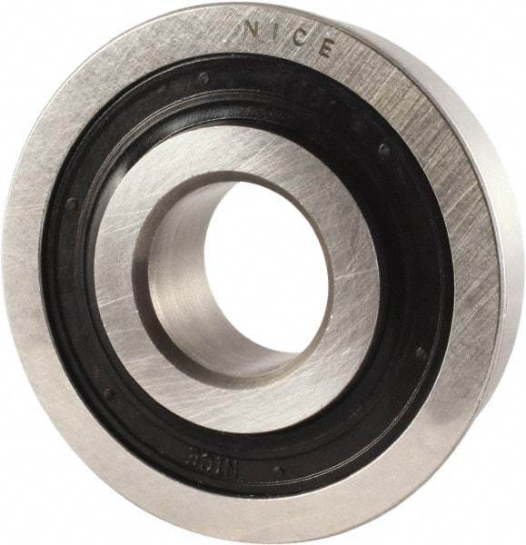 Nice - 3/4" Bore Diam, 1-5/8" OD, Double Seal Semi Ground Extra Light Radial Ball Bearing - 1/2" Wide, With Flange, 1 Row, Round Bore, 1,010 Lb Static Capacity, 1,300 Lb Dynamic Capacity - Caliber Tooling