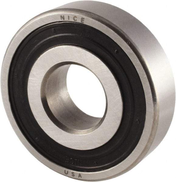 Nice - 3/4" Bore Diam, 1-5/8" OD, Double Seal Semi Ground Extra Light Radial Ball Bearing - 1/2" Wide, 1 Row, Round Bore, 1,010 Lb Static Capacity, 1,300 Lb Dynamic Capacity - Caliber Tooling