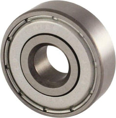 Nice - 7/16" Bore Diam, 1-3/8" OD, Double Shield Semi Ground Extra Light Radial Ball Bearing - 7/16" Wide, 1 Row, Round Bore, 850 Lb Static Capacity, 940 Lb Dynamic Capacity - Caliber Tooling