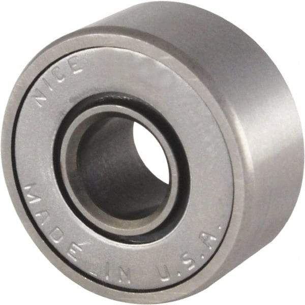 Nice - 1/4" Bore Diam, 11/16" OD, Double Seal Semi Ground Extra Light Radial Ball Bearing - 5/16" Wide, 1 Row, Round Bore, 170 Lb Static Capacity, 255 Lb Dynamic Capacity - Caliber Tooling