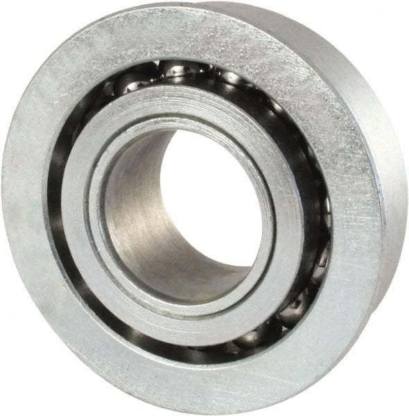 Nice - 5/8" Bore Diam, 1-1/2" OD, Open Unground Full Complement Radial Ball Bearing - 31/64" Wide, With Flange, 1 Row, Round Bore, 1,328 Lb Dynamic Capacity - Caliber Tooling