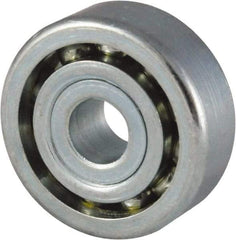 Nice - 5/16" Bore Diam, 7/8" OD, Open Unground Full Complement Radial Ball Bearing - 1/4" Wide, 1 Row, Round Bore, 425 Lb Dynamic Capacity - Caliber Tooling