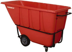 Wesco Industrial Products - 1,250 Lb Load Capacity, 1 Cu Yd, Polyethylene Tilt Truck - 32" Wide x 72-3/4" Long x 37" High, Red - Caliber Tooling