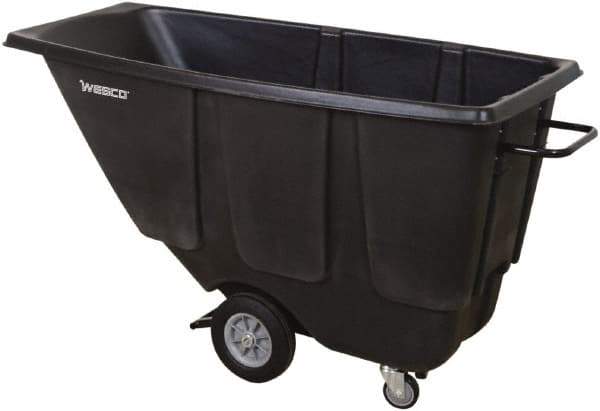 Wesco Industrial Products - 850 Lb Load Capacity, 1 Cu Yd, Polyethylene Tilt Truck - 24-1/2" Wide x 72-1/2" Long x 37" High, Black - Caliber Tooling