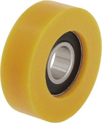 Blickle - 50mm Diameter x 15mm Wide, Polyurethane-Elastomer Blickle Extrathane Caster Wheel - 132 Lb. Capacity, 25mm Axle Diameter, Ball Bearing - Caliber Tooling