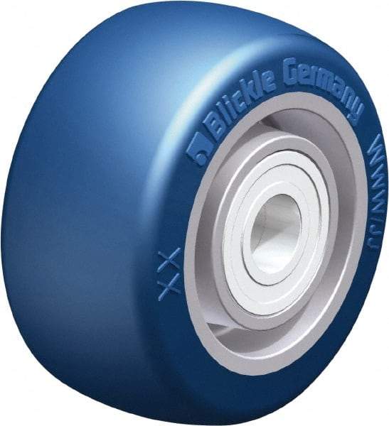 Blickle - 3 Inch Diameter x 1-37/64 Inch Wide, Polyurethane-Elastomer Blickle Besthane Caster Wheel - 506 Lb. Capacity, 19/32 Inch Axle Diameter, Ball Bearing - Caliber Tooling