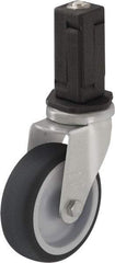 Blickle - 4" Diam x 63/64" Wide x 4-7/8" OAH Stem Mount Swivel Caster - Rubber Elastomer (TPE), 154 Lb Capacity, Plain Bore Bearing, Square Stem - Caliber Tooling