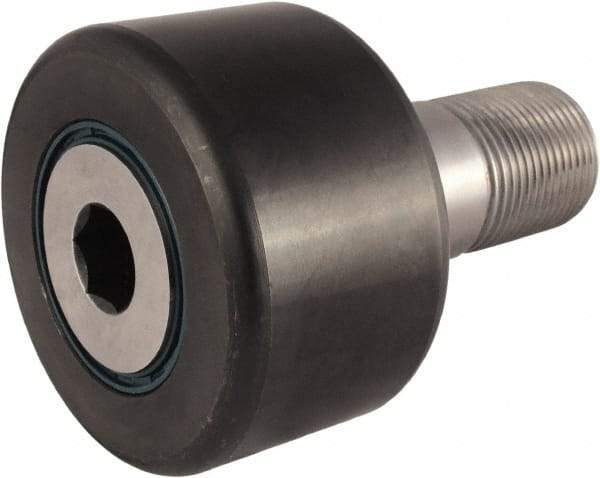 RBC Bearings - 4" Roller Diam x 2-1/4" Width, 1-1/2" Stud Diam x 3-1/2" Length, Crowned Sealed Stud Cam Follower with Hex - Carbon Steel, 1-1/2" Thread Length, 1-1/2-12 Thread, 5.781" OAL, 45,600 Lb Dynamic Cap, 68,000 Lb Static Cap - Caliber Tooling